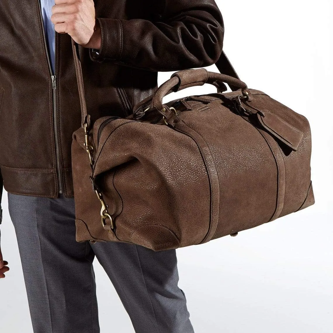 22" Leather duffel