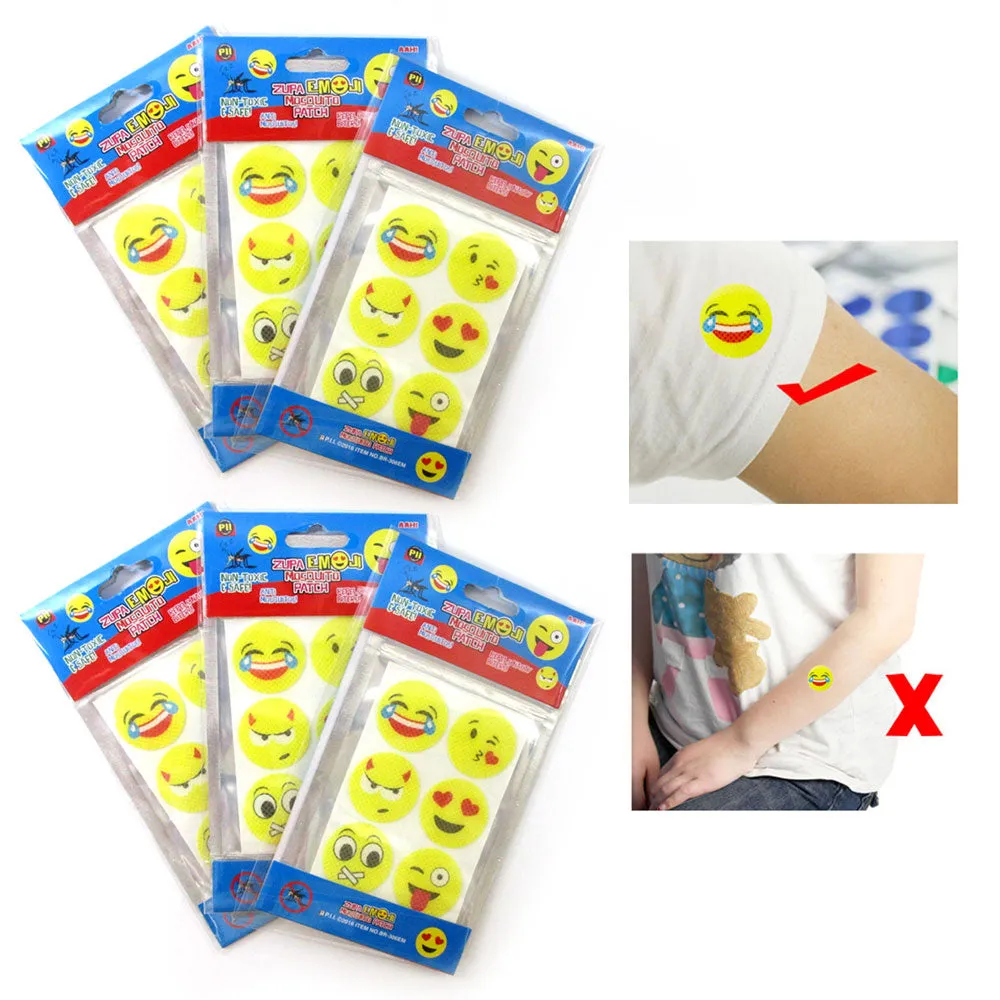 36 Pc Emoji Mosquito Repellent Patch Baby Sticker Protect Kids Natural Non Toxic