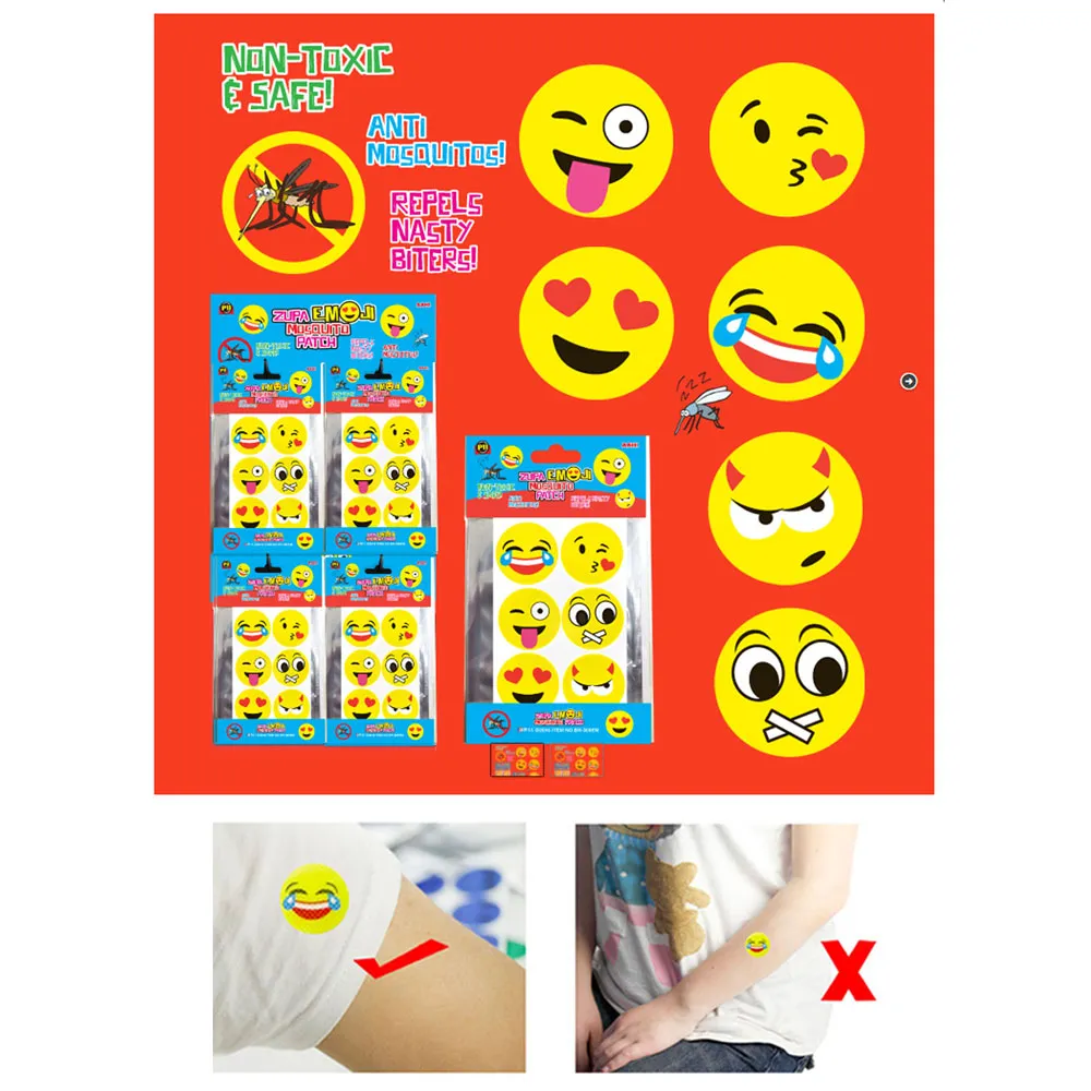 36 Pc Emoji Mosquito Repellent Patch Baby Sticker Protect Kids Natural Non Toxic