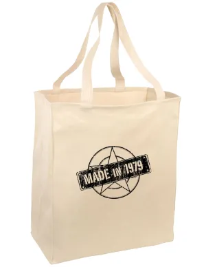 40th Birthday Gift Made in 1979 Large Grocery Tote Bag-Natural by TooLoud
