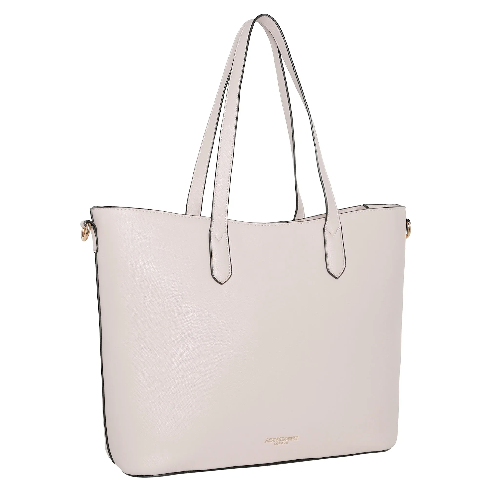 Accessorize London Women's Faux Leather Light Pink Daffodil tote bag