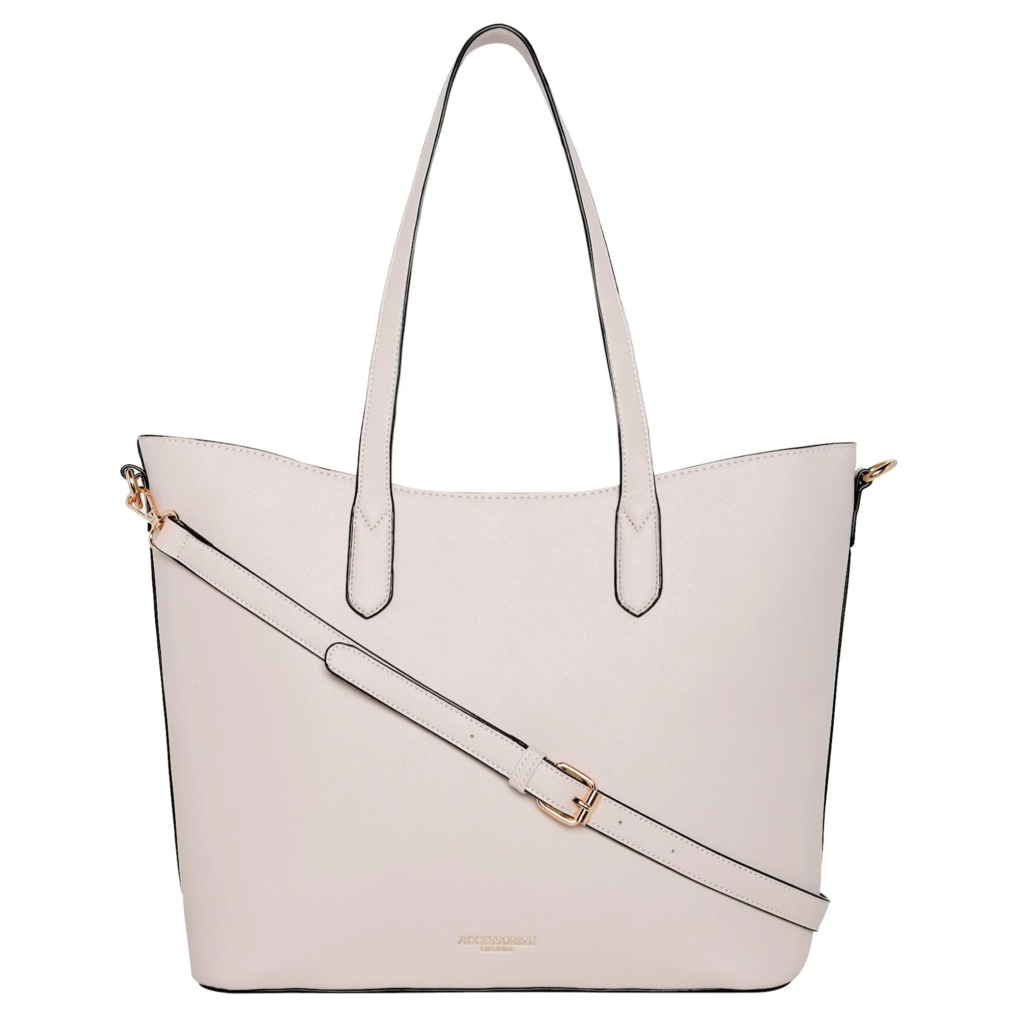 Accessorize London Women's Faux Leather Light Pink Daffodil tote bag