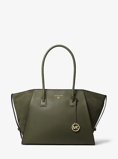 Avril Extra-Large Leather Top-Zip Tote Bag