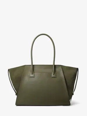 Avril Extra-Large Leather Top-Zip Tote Bag