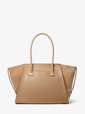 Avril Extra-Large Leather Top-Zip Tote Bag