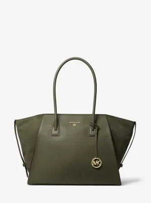 Avril Extra-Large Leather Top-Zip Tote Bag
