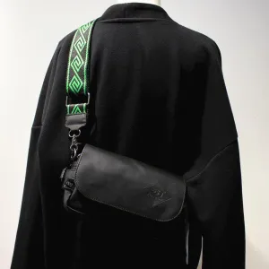 Black Leather Messenger Bag