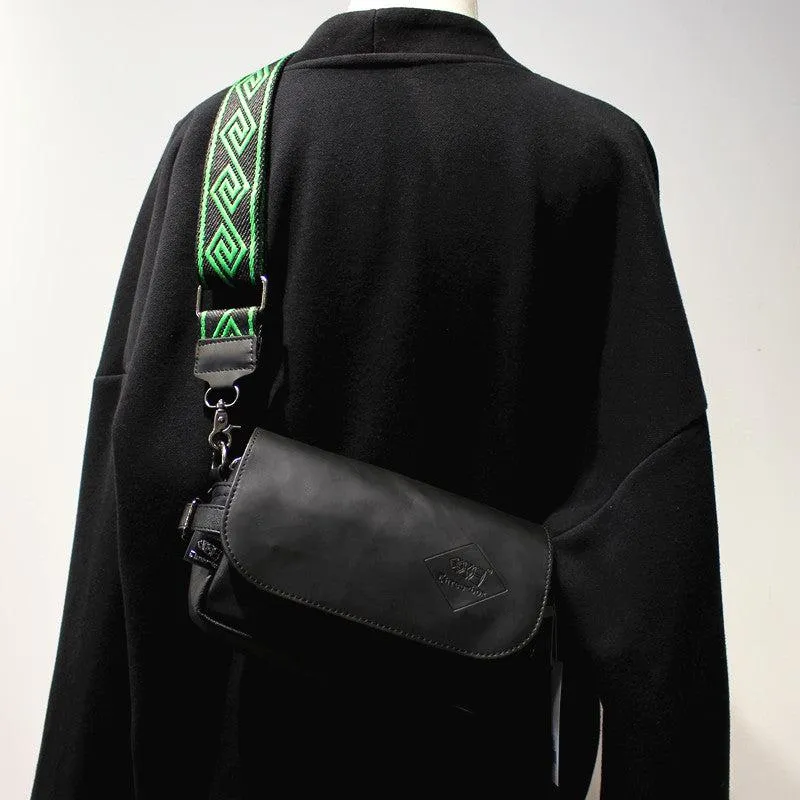Black Leather Messenger Bag