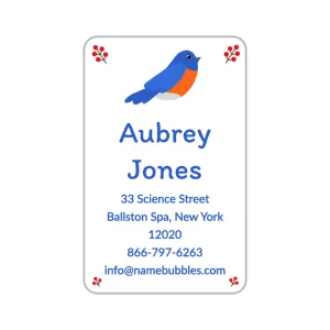 Blue Bird Luggage Tag Labels