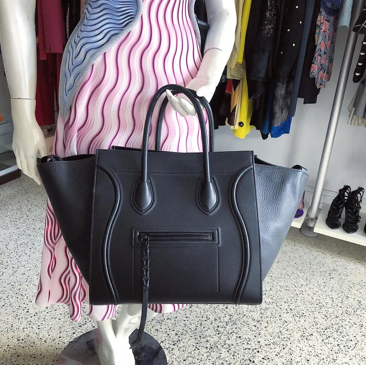 Celine Black Medium Phantom Tote Bag