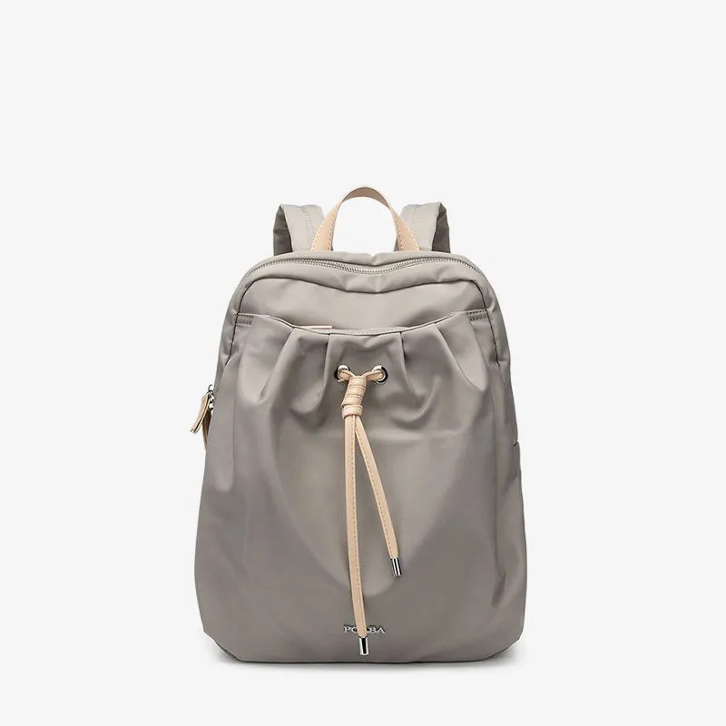 Contemporary Drawstring Backpack with Vegan Leather Trim – Elegant, Urban Design with Adjustable Straps