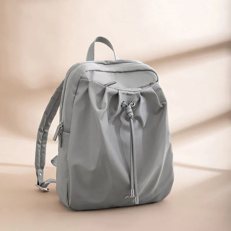 Contemporary Drawstring Backpack with Vegan Leather Trim – Elegant, Urban Design with Adjustable Straps
