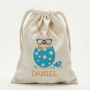 Custom Smart Easter Bunny Kids Drawstring Sack
