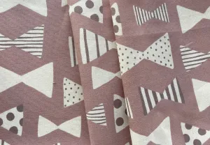 Dapper Bow Ties on Rosy Necco Wafer Brown Cotton canvas (Made in Japan)