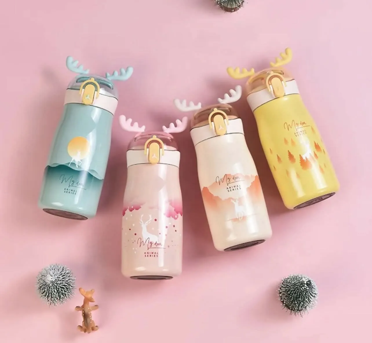 Deer Horns Theme Sipper-Bottle ( 300ml,Multi Colours)