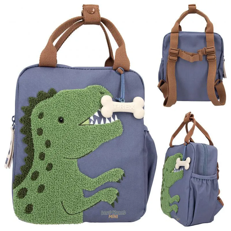 Depesche Dino World Small Backpack Blue Dino Mini
