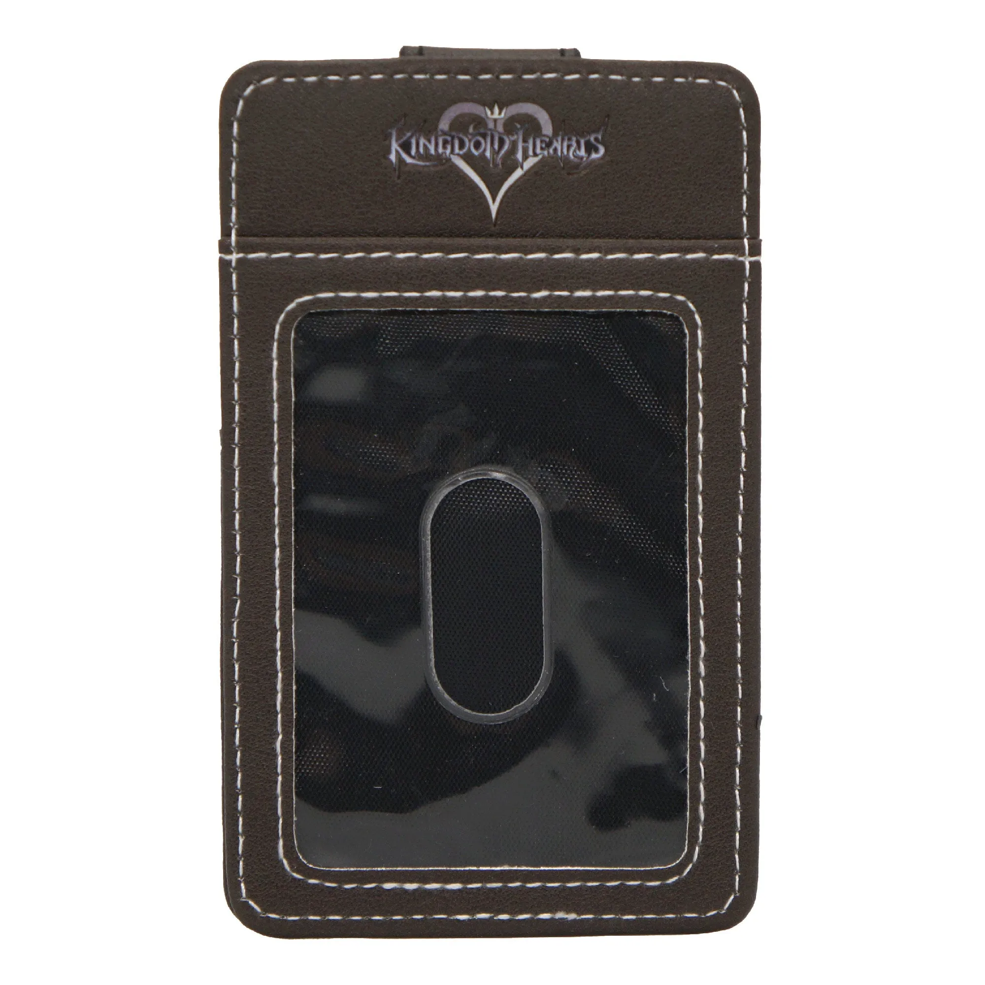Disney Vegan Leather Wallet, ID Card Holder, Kingdom Hearts Heart Black Gray Slots