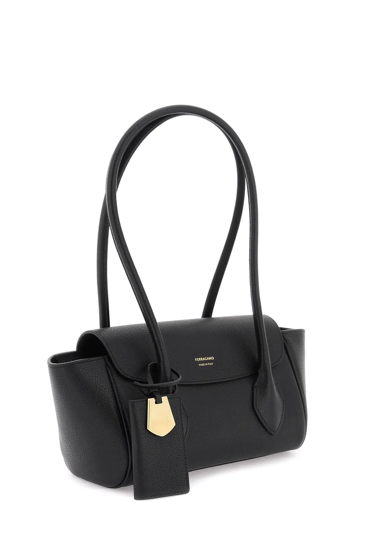 east/west hammered leather tote bag