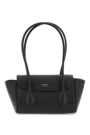 east/west hammered leather tote bag