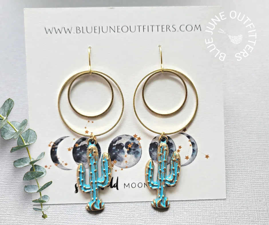 Festival Cactus Dangle Earrings