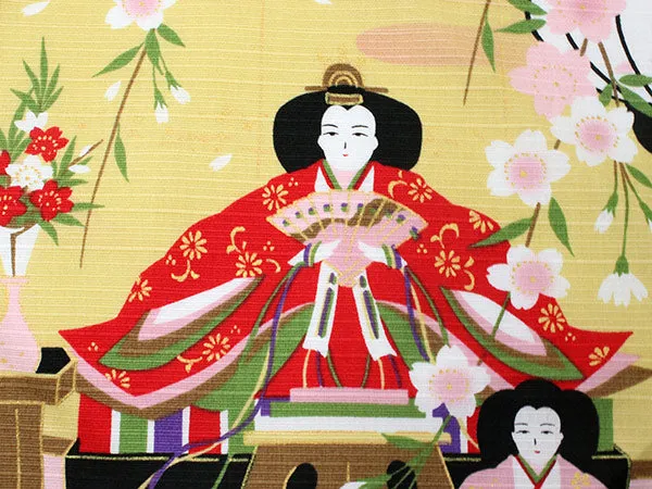 Furoshiki, Japanese Traditional Handkerchief Wrapping Cloth - Small, Pink Hinamatsuri
