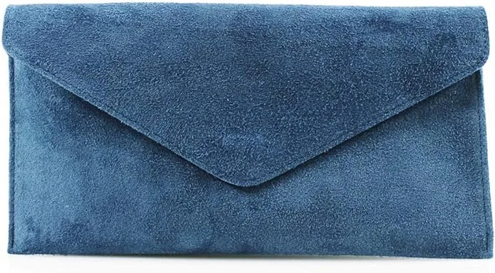 Genuine Italian Suede Leather Envelope Clutch Bags Party Wedding Purse Handbag Cross Body Bag CW01