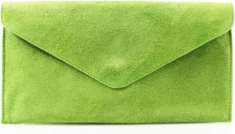Genuine Italian Suede Leather Envelope Clutch Bags Party Wedding Purse Handbag Cross Body Bag CW01