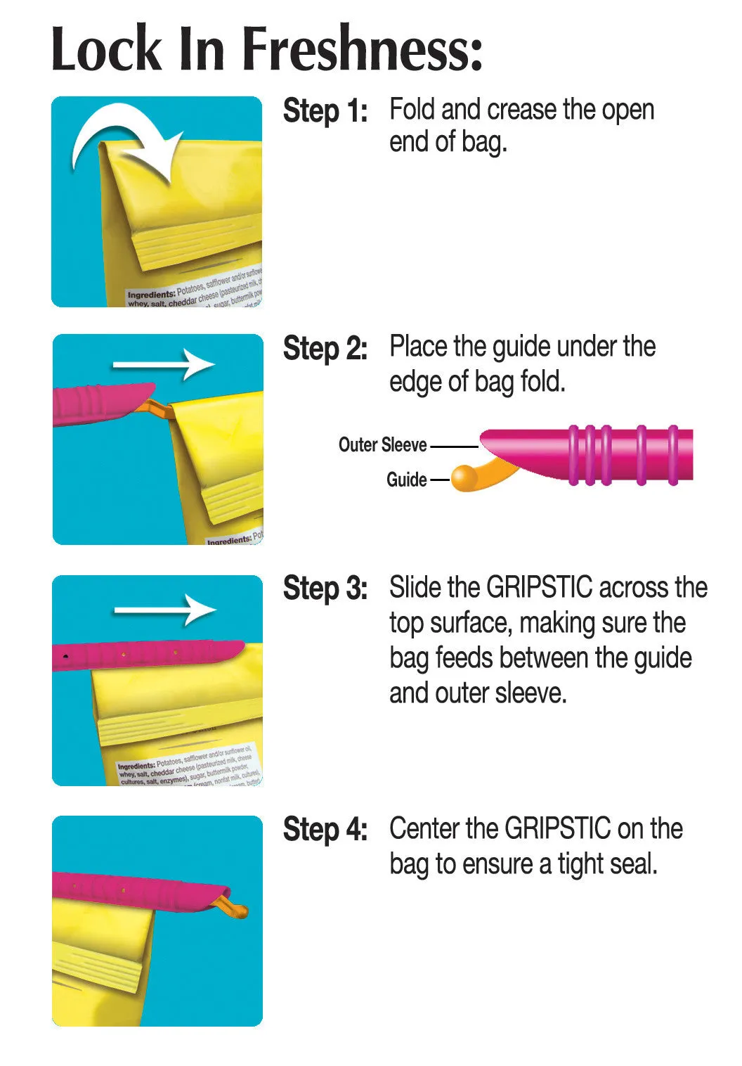 GRIPSTIC® Bag Sealer 3-Pack Orange Set