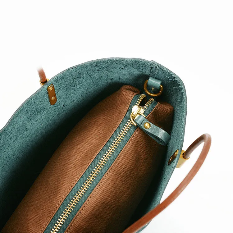 Handmade Womens Leather Crossbody Tote Bag Handbags Purse For Women