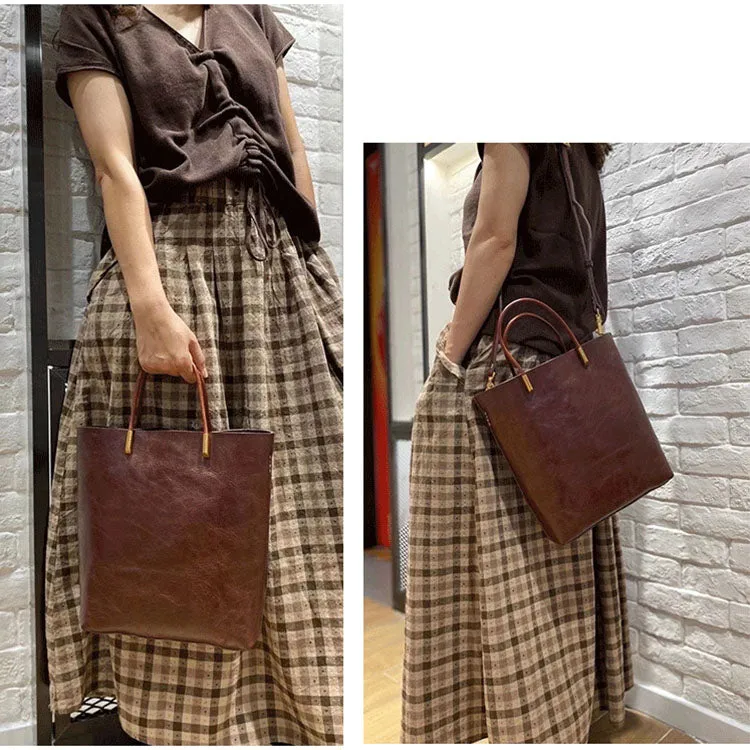 Handmade Womens Leather Crossbody Tote Bag Handbags Purse For Women