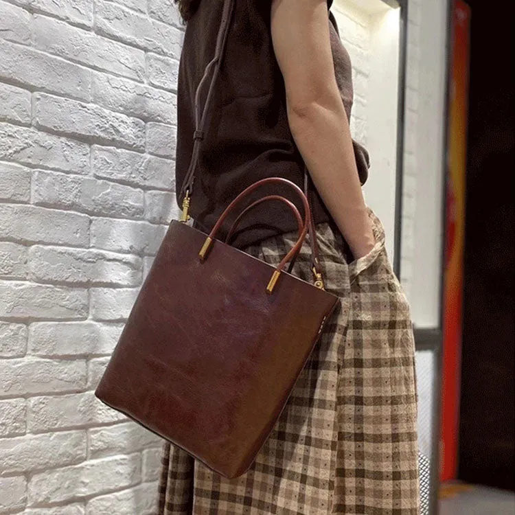Handmade Womens Leather Crossbody Tote Bag Handbags Purse For Women