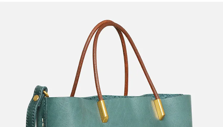 Handmade Womens Leather Crossbody Tote Bag Handbags Purse For Women