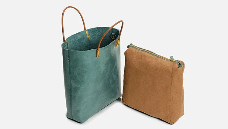 Handmade Womens Leather Crossbody Tote Bag Handbags Purse For Women