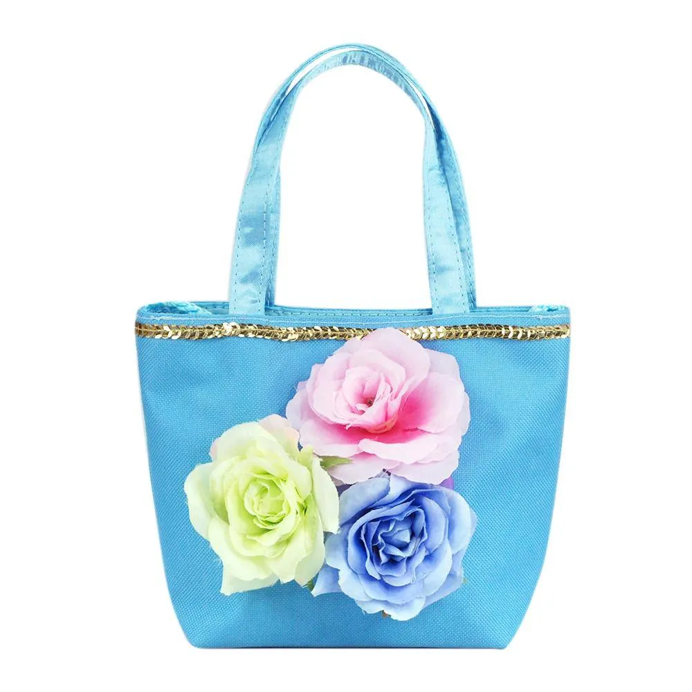 Into The Woods Flower Handbag-Blue