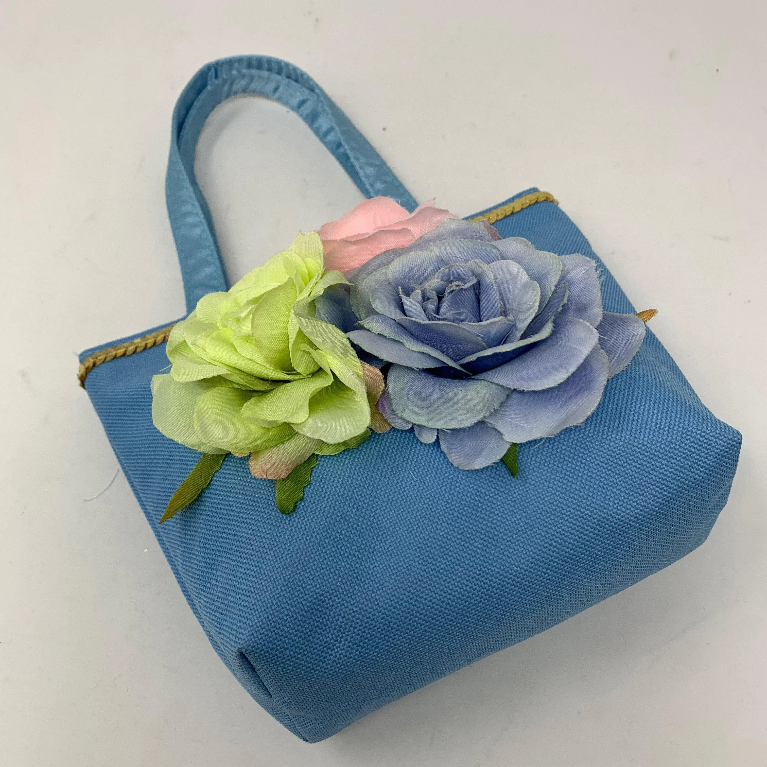 Into The Woods Flower Handbag-Blue