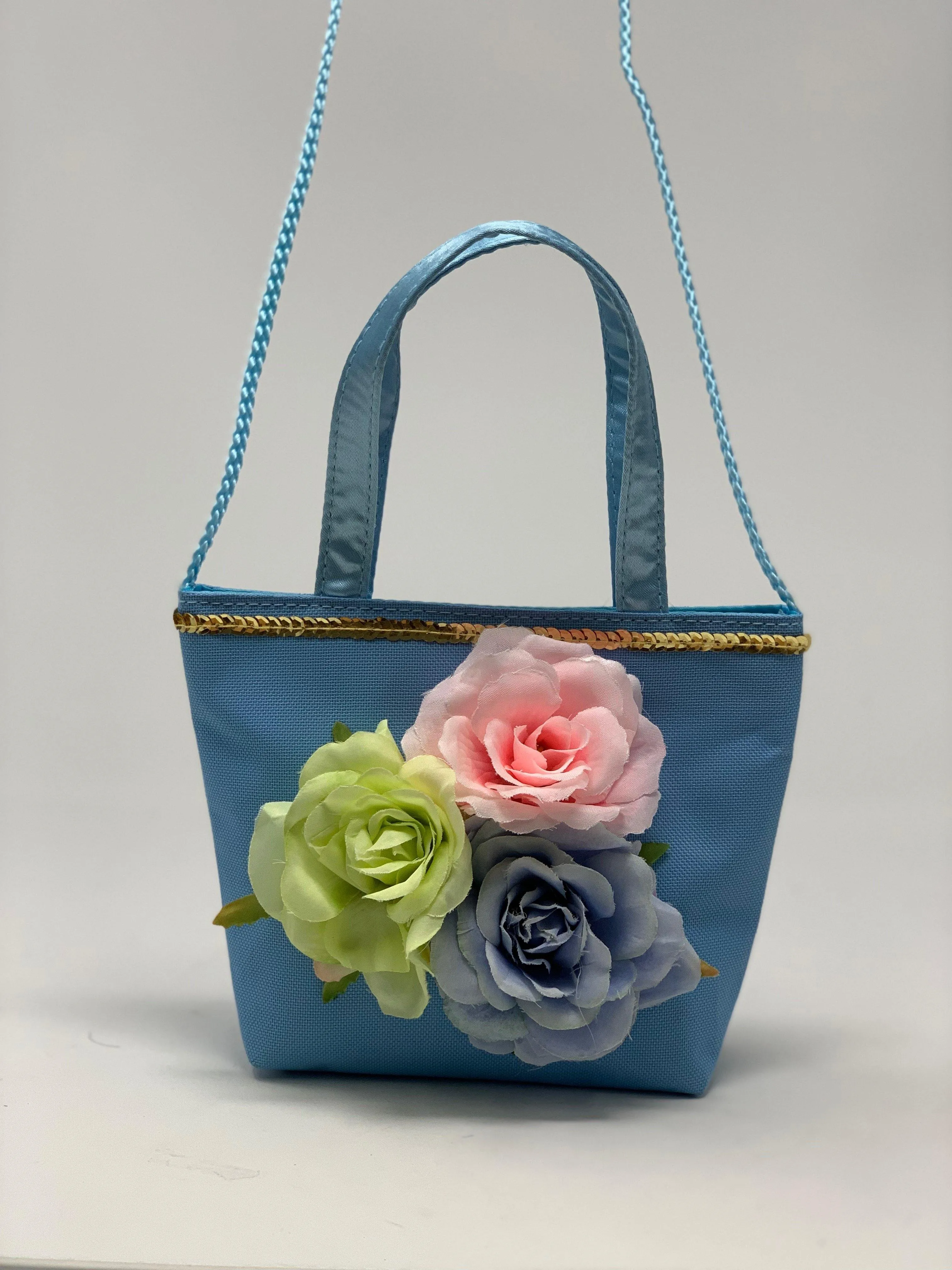 Into The Woods Flower Handbag-Blue