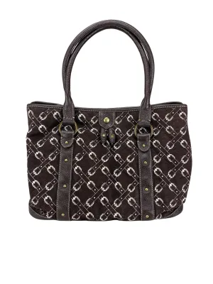 J. Crew, Women's Belt-Print Small Tote Bag, Brown, One Size