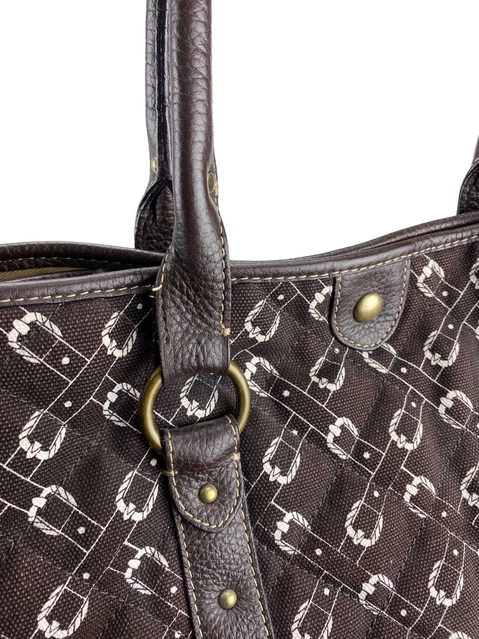 J. Crew, Women's Belt-Print Small Tote Bag, Brown, One Size
