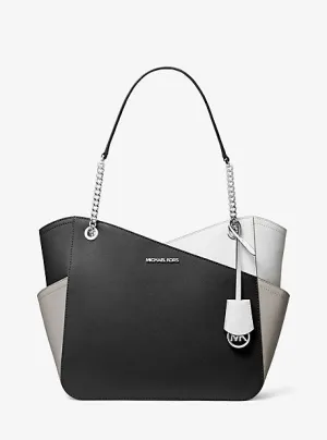 Jet Set Large Color-Block Saffiano Leather Tote Bag