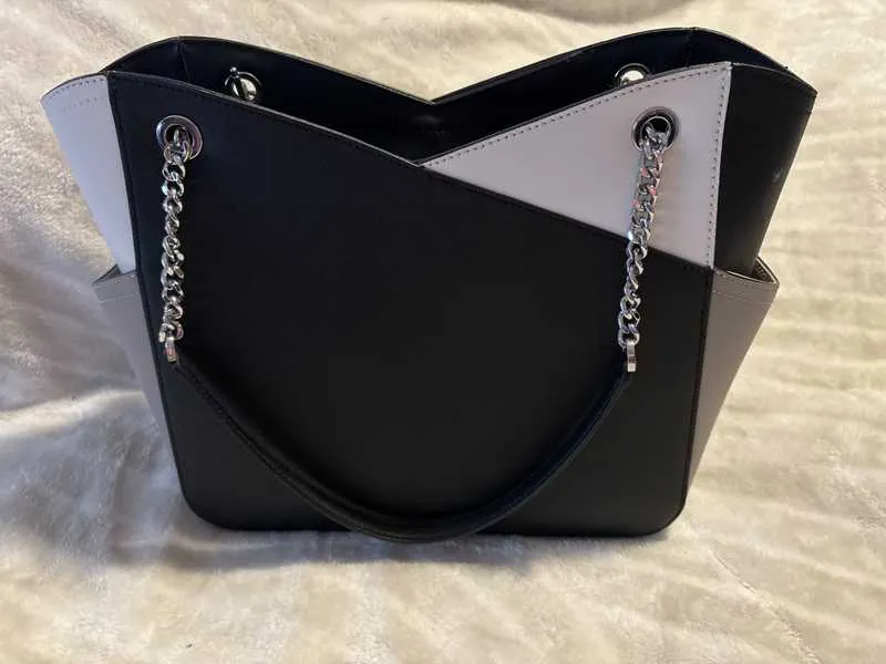 Jet Set Large Color-Block Saffiano Leather Tote Bag