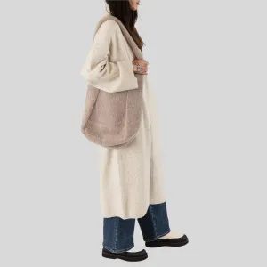 Knit Tote Bag - Tan