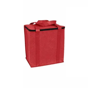 KOOZIE Red Zippered Insulated Grocery Tote