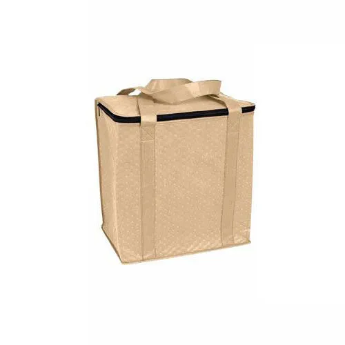 KOOZIE Tan Zippered Insulated Grocery Tote