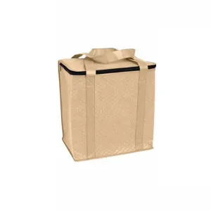 KOOZIE Tan Zippered Insulated Grocery Tote