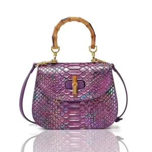 Leather Bamboo Joint Women's Shoulder Bag