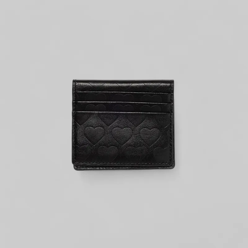 Leather Compact Wallet - Black