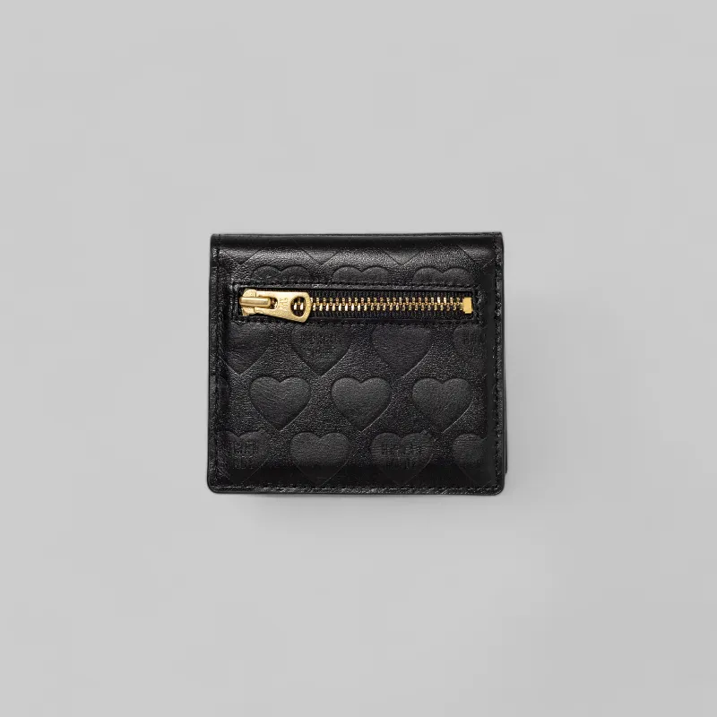 Leather Compact Wallet - Black