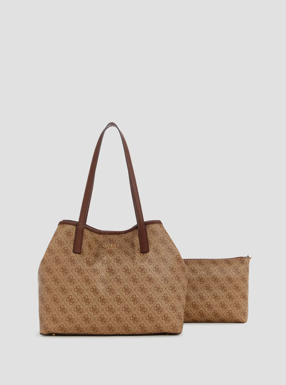 Light Brown Logo Vikky 2 in 1 Tote Bag