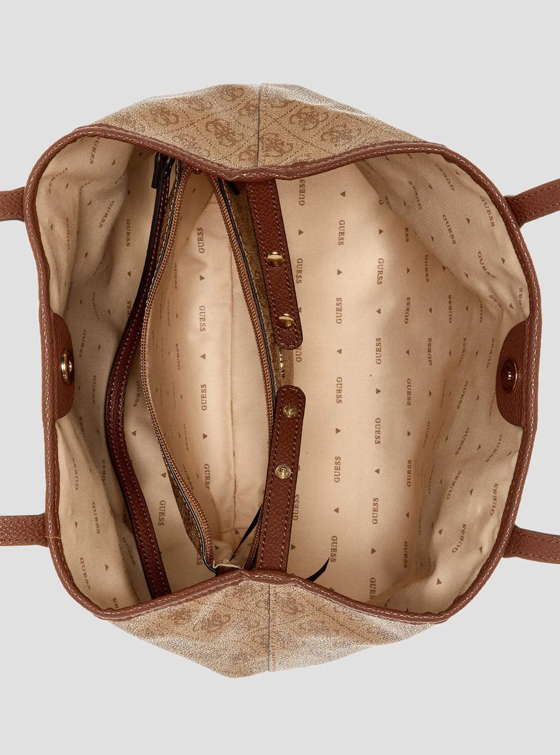 Light Brown Logo Vikky 2 in 1 Tote Bag