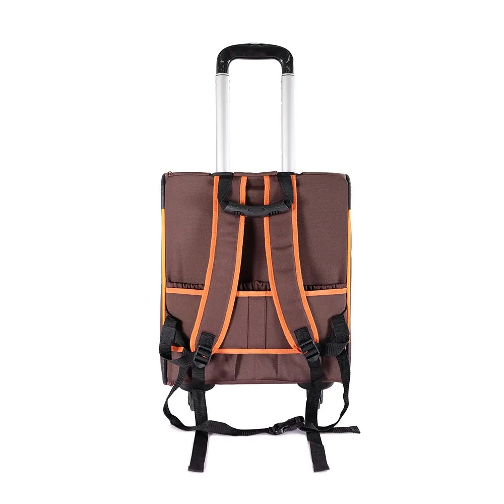 Liso Backpack Parallel Transport Pet Trolley – Orange/Brown